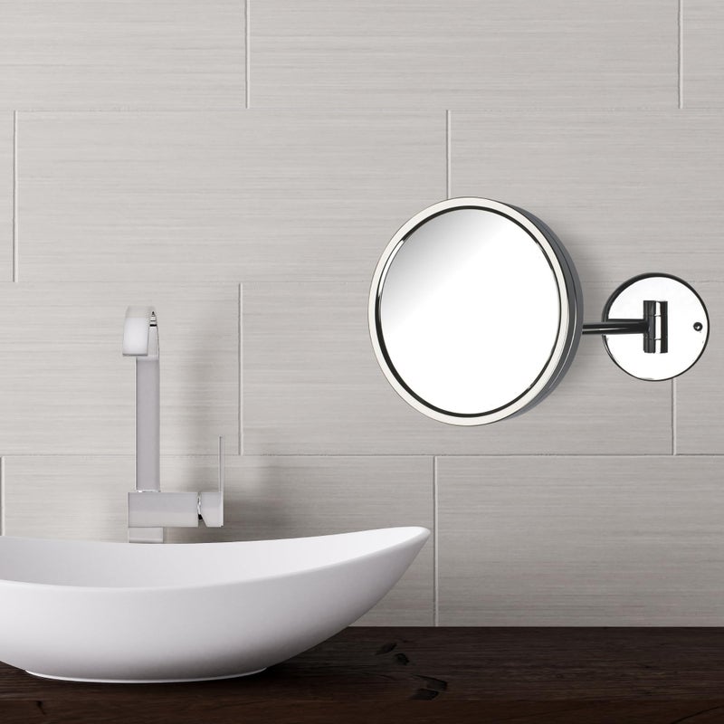 Jerdon Wall Mount Chrome Finish Makeup Mirror - 5X Magnification - 8.5  Diameter - Extends 11.5  - Model JD13C - Image 5